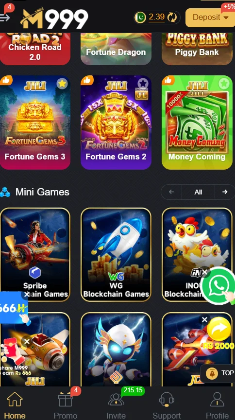 m999 game dasboard view to help users